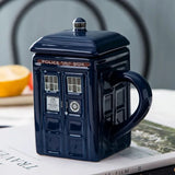 Triogift  -  1pc 450ml Creative Police Box Mug Funny Ceramic Coffee Tea Cup with Gift Box Milk Drinks Breakfast Cup Birthday Gift Kitchenware