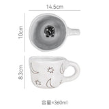 Triogift  -  360ml Cups Ceramic Funny Cartoon Animal Tea Milk Cups Cute Handmade 3D Snail Daisy Dog Cat Coffee Mugs Creative Unique Gifts