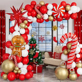 Triogift Christmas Balloons Garland Green Red Box Candy Balloons Arch Santa Reindeer Star Foil Ballon New Year Christmas Party Decor 2025