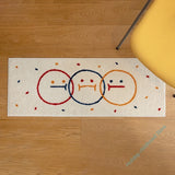 Triogift  Smile Japanese Rugs Cute Carpet Rectangle Foot Absorbent Door Mats Decorative Carpet short Floor rug for Living Room Doormat Ent