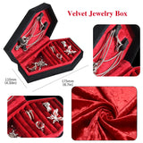 Triogift Gothic Velvet Jewelry Coffin Shape Ring Necklace Storage Box Logo Custom Display Packaging Case Travel Hip Hop Rap Boxes