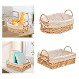 Triogift Woven Storage Baskets Kitchen Organizer Handwoven with Handles Cosmetic Box for Breakfast Fruit Bedroom Bathroom Home Decorative