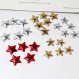 Triogift 100Pcs Gold/Silver Stars for Christmas Party Decor Foam Fabric Stars DIY Scrapbook Cards Ornaments Embellishments Accessory