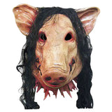 Triogift  Funny Halloween Scary Pig Head Mask Cosplay Party Horrible Animal Masks Horror Adult Costume Fancy Dress Accessories