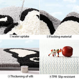 Triogift 50*80cm Bath Mat Modern Cute Cat Flower Bathroom Rug Absorbent Slip-resistant Quick Dry Entrance Door Carpet  Home Foot Mats