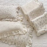 Triogift Vintage Floral Cotton Muslin Duvet Covers & Pillowcase for Baby and Child