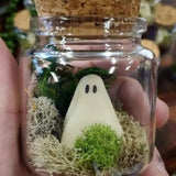 Triogift Ghosts In A Jar, Luminous Ghost Figurines With Moss In Glass Dome Decor, Adopt A Pet Ghost Glow In The Dark Novelty Spooky Decor