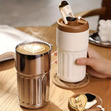 Triogift  -  1pc Travel Mug With Temperature Display 15.22oz Stainless Steel Vacuum Cups Portable Coffee Cups Summer Winter Drinkware Gifts