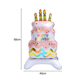 Triogift  3D Birthday Cake Aluminum Film Balloon Three Layer Cake Standable Balloon Party Baby Shower Photo Props Scene Wedding Decoration