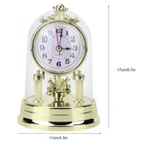 Triogift Mute Desktop Office Clock Desk Clock European Retro Style Living Room Clock Antique Home Decoration