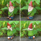 Triogift Creative Urinating Gnome Statue Resin Crafts White Bearded Old Man Dwarf Sculpture Christmas Garden Courtyard Decoration