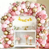 Triogift Retro Pink Pastel Macaron Balloons Garland Arch Kit Wedding Birthday Party Decoration Girls Baby Shower Rose Gold Ballon Chain