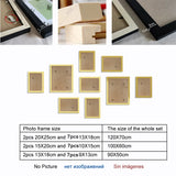 Triogift 9Pcs/Set Natural Wood Picture Frames Wall Decor Photo Frame For Wall With Plexiglass Classic Wooden Frame For Wall Hanging