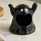 Triogift Ceramics Ghost Candle Holder Cute Halloween Candle Holder Home Table Candlestick Holder Decor Aroma Holder For Home Party Decor