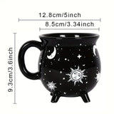 Triogift  -  1pc Son Moon Stars Coffee Mug 350ml/11.8oz Divination Brew Shaped Ceramic Coffee Cup Christmas Holiday Gifts Family Unique Gifts