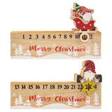 Triogift Christmas Advent Calendar 2023 Wooden Gnomes Santa Countdown Calendar Ornament Navidad 2024 New Year xmas Home Desk Decoration