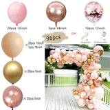 Triogift Boho Dusty Retro Pink Balloons Garland Arch Kit Bride Wedding Birthday Party Decoration Girls Baby Shower Rose Gold Ballon Chain