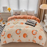 Triogift  1Pc Thickened Warm Soft Duvet Cover, 2 Different Fabric, A:100%Cotton B:100%Flannel, 17 Sizes