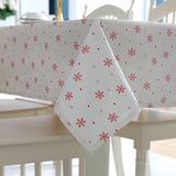 Triogift Simple Polyester Cotton Imitation Hemp Red Snow Christmas Tablecloth Printed Coffee Table Cloth Table Cover Rectangular Mesa