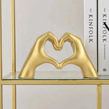 Triogift 1pc Gesture Decoration, Heart Finger Statue Modern Art Sculpture Personalized Home Decor