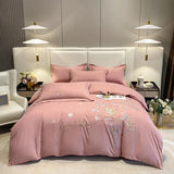 Triogift New Class a High Precision Cotton Brushed Embroidery Four-Piece Set Pure Cotton Bed Sheet Duvet Cover