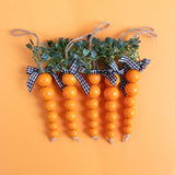 Triogift  Easter Decor Carrot Wooden Beads Ornament DIY Wreath Pendants Beads String Happy Easter Party Decoration For Home Kids Gift