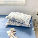 Triogift Ins Style Washed Cotton Double Layer Yarn Thickened Bedding Set of Four Pieces