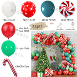 Triogift Christmas Balloon Set Candy Cane Aluminum Red Green Christmas Tree New Year Party Balloon Chain Arch Decoration Supplies Gifts