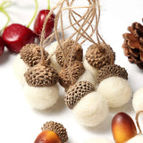 Triogift Christmas Acorn Ornaments Tree Felt Acorns Hanging Fall Pine Cones Ornament Pendants Cone Garland Decor Decors Crafts Pom