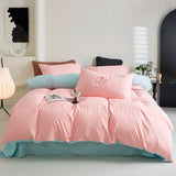 Triogift Reversible 1Duvet Cover+Bed Sheet+2Pcs Pillowcase Twin Full Queen 4Pcs Comfortable Soft Comforter cover