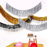 Triogift Foil Fringe Tinsel Garland Creative 2M 4 Layers Foil Banner Birthday Party Wedding Decoration Christmas Home Wall Decor