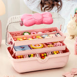 Triogift Multi-layer Girls' Hair Accessories Storage Box Hairpin Organizer Large Capacity Jewelry Case Head Rope Headband Display Rack