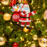 Triogift  8x9cm Christmas Resin Tree Santa Claus Sculpture Hanging Pendant Window New Year Party Home Decoration Gift