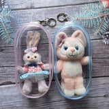 Triogift 10CM Doll Display Storage Bags Transparent Doll Organizer Boxes Plush Doll Storage Pouches Clear Keychain Wallet Bag Mystery Box