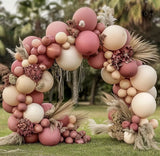 Triogift Dusty Rose Pink Balloon Arch Wedding Engagement Decoration Neutral Boho Nude Ballon Garland Kit Baby Shower Birthday Party Decor