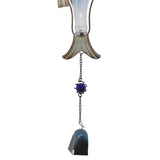 Triogift Blue Metallic Fish Bells With Glass Bottle and Beads (2 Pcs) Home Decoration Wind Chimes Crafts Decor Garden