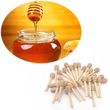 Triogift  10/50/100pcs Wooden Honey Spoon Honey Dipper Wood Stirrers Stick Honey Jar Stick Collect Dispense Coffee Stirring Tools Wed Gift