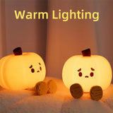 Triogift Halloween Pumpkin Night Lights Cute Soft Silicone Safe Lamp Decorations Timing Dimmable Bedside Decor Kids Baby Halloween Gifts