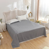 Triogift Lace Ruffles Bedding Set White and Gray Color Bedclothes for Boys/Girls Full Size Quilt Cover Sets Queen/King Bed Linen Sets