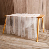 Triogift  Pearl Yarn Table Path Wedding Decoration Tulle Tablecloth Party Rectangular Table Runner Background Ornament Dining Accessories