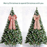 Triogift  1PC Large Christmas Bow Christmas Tree Decoration New Year's Eve Decorations Christmas Party Ribbon Bow Linen Bowknot