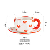 Triogift  -  1set 300ml Middle East Style Coffee Tea Cup with Plate Ceramics Milk Mugs Porcelain Coffee Cups Tableware Cups Mother's Day Gift