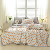 Triogift Quilt Pillow Cover Set Quilt and Pillowcase Home Bedding Seersucker Summer Thin Quilt Air Condition Blanket Comforter Bed Cover