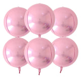 Triogift 6pcs 22 Inch 4D Foil Helium Balloons Metallic Shiny Air Globos Wedding Birthday Party Baby Shower Decoration Kids Toy Supplies