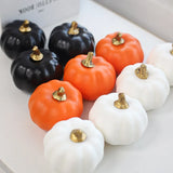 Triogift Halloween Pumpkin Ornaments, Festive Atmosphere, Scene Decoration, Orange, Black, White, Green Pumpkin Ornaments