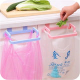 Triogift Trash Rack Storage Garbage Bag Holder Cupboard Door Back Kitchen Garbage Rubbish Bag Cabinet Hanging Trash Rack Kitchen Orgnizer