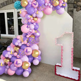 Triogift Butterfly Pink Purple Balloon Garland Arch Kit Birthday Party Decor Kids Baby Shower Latex Ballon Chain Wedding Party Supplies