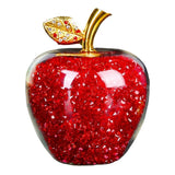 Triogift European-style Crystal Glass Apple Ornaments Book Counter Top Decoration Luxury Christmas Crystal Glass Apple Home Decoration