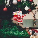 Triogift  8x9cm Christmas Resin Tree Santa Claus Sculpture Hanging Pendant Window New Year Party Home Decoration Gift