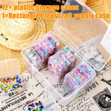 Triogift 12 Pack Plastic Clear Storage Box Organizer Small Storage Case Containers Toy Ring Jewelry Organizer Makeup Case Craft Container